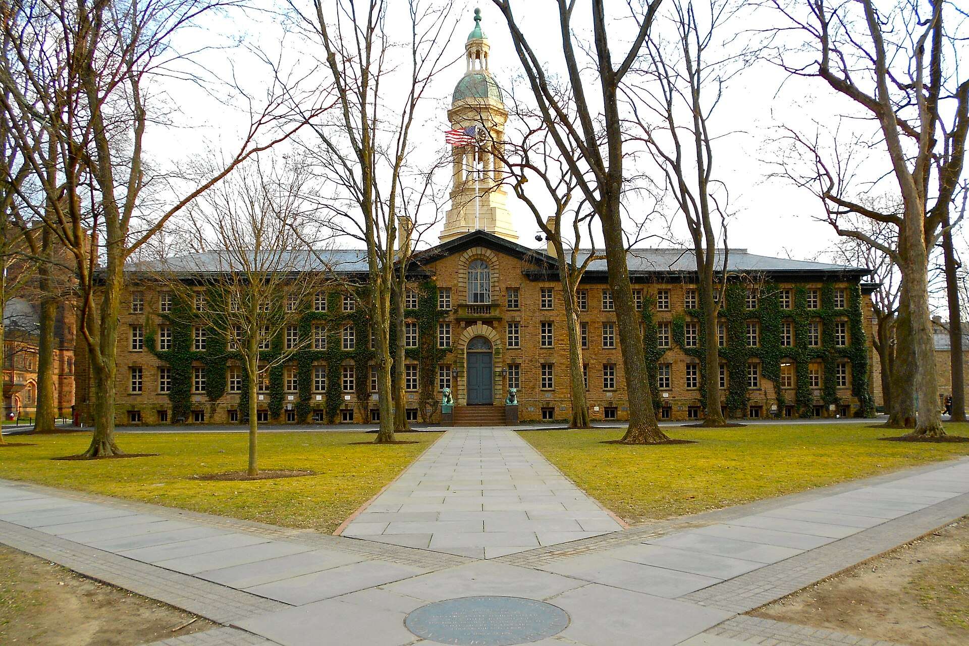 Nassau Hall across the front lawn, Princeton
