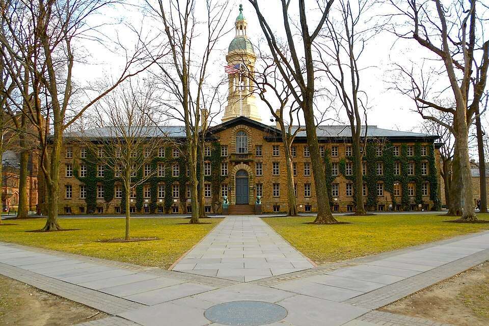 Nassau Hall across the front lawn, Princeton